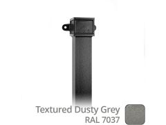 100 x 75mm (4"x3") x 1m Cast Aluminium Downpipe with Eared Socket - Textured 7037 Dusty Grey