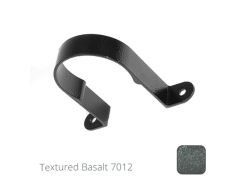 76mm (3") Aluminium Downpipe Fixing Clip - Textured Basalt Grey RAL 7012  - from Rainclear Systems