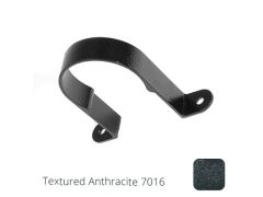 76mm (3") Aluminium Downpipe Fixing Clip - Textured Anthracite Grey RAL 7016 