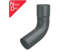 76mm (3") Swaged Aluminium Downpipe 112 Degree Bend without Ears - RAL 7016m Anthracite Grey