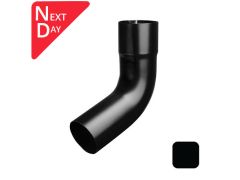63mm (2.5") Swaged Aluminium Downpipe 112 Degree Bend without Ears - RAL 9005m Matt Black