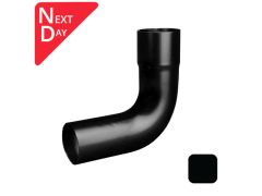 76mm (3") Swaged Aluminium Downpipe 90 Degree Bend without Ears - RAL 9005m Matt Black