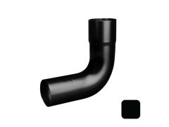 63mm (2.5") Swaged Aluminium Downpipe 90 Degree Bend without Ears - RAL 9005m Matt Black