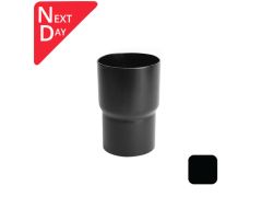 76mm (3") Round Swaged Aluminium Downpipe Loose Connector - RAL 9005M Matt Black - Manufactured by Alumasc - buy online from Rainclear Systems