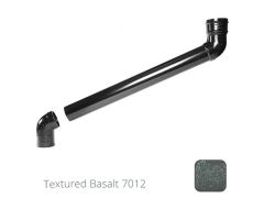 63mm (2.5") Cast Aluminium Downpipe 700mm (max) Adjustable Offset - Textured Basalt Grey RAL 7012 - from Rainclear Systems