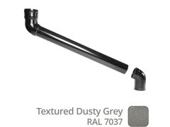 76mm (3") Cast Aluminium Downpipe 700mm (max) Adjustable Offset - Textured Dusty Grey RAL 7037