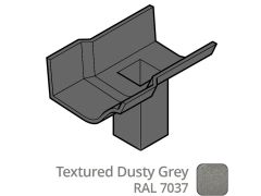 75x75m (3x3") square outlet Cast Aluminium Victorian Ogee 115mm (4.5") Gutter Running Outlet - Single Spigot/Socket - Textured 7037 Agate 