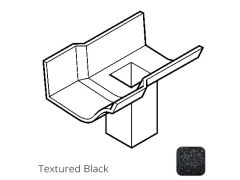75x75m (3x3") square outlet Cast Aluminium Victorian Ogee 115mm (4.5") Gutter Running Outlet - Single Spigot/Socket - Textured Black 