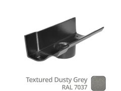100mm (4") Victorian Ogee Cast Aluminium 63mm Gutter Outlet - Textured Dusty Grey RAL 7037