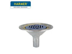 Harmer AV200 Aluminium Flat Grate Flat Roof Outlet with Vertical 50mm (2") Spigot