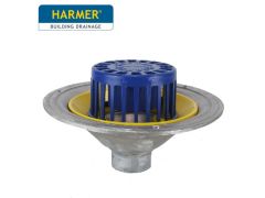 Harmer AV200T Aluminium Dome Grate Flat Roof Outlet with Vertical 2"BSPT Thread