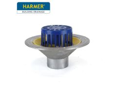 Harmer AV300T Aluminium Dome Grate Flat Roof Outlet with Vertical 3"BSPT Thread