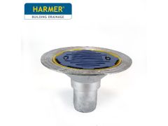 Harmer AV400 Aluminium flat Grate Flat Roof Outlet with Vertical 110mm (4") Spigot