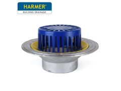 Harmer AV600T Aluminium Dome Grate Flat Roof Outlet with Vertical 6"BSPT Thread