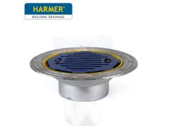 Harmer AV600T Aluminium flat Grate Flat Roof Outlet with Vertical 6"BSPT Thread