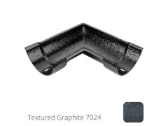 115mm (4.5") Beaded Half Round Cast Aluminium 90 degree Combined Gutter Angle - Textured Graphite Grey RAL 7024