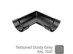 115mm (4.5") Beaded Half Round Cast Aluminium 90 degree Combined Gutter Angle - Textured Dusty Grey RAL 7037 