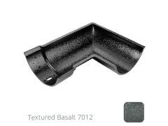 115mm (4.5") Beaded Half Round Cast Aluminium 90 degree Internal Gutter Angle - Textured Basalt Grey RAL 7012