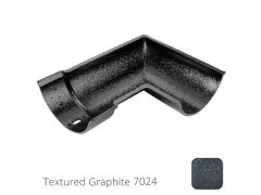 115mm (4.5") Beaded Half Round Cast Aluminium 90 degree Internal Gutter Angle - Textured Graphite Grey RAL 7024