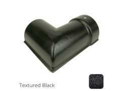 115mm (4.5") Beaded Half Round Cast Aluminium 90 degree External Gutter Angle - Textured Black