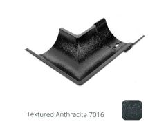 115mm (4.5") Beaded Half Round Cast Aluminium 135 degree Internal Gutter Angle - Textured Anthracite Grey RAL 7016