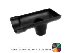 115mm (4.5") Beaded Half Round Cast Aluminium Stop-end Socket Outlet with 63mm outlet pipe - One of 26 Standard Matt RAL colours TBC