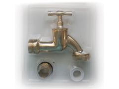 Brass bib tap 3/4" BSP replacement kit with hose-tail and PTFE tape