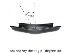 150mm Half Round Black Coated Galvanised Steel degree tbc External Gutter Angle