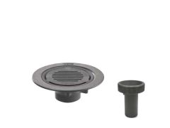 Harmer C200/F - 110mm Cast Iron Vertical Outlet with Flat Grate with reducer for 50mm (2") pipework