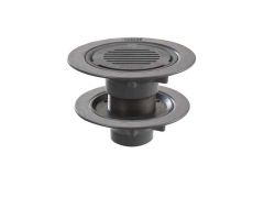 Harmer C400T/DF - 4"BSP Thread Cast Iron Double Flange Vertical Outlet with Flat Grate