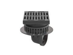 Harmer C490T/ESD - 4"BSP Thread Cast Iron 90deg Outlet, Extension Piece & Adjustable Square Grate