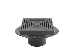 Harmer C400LT/S - Large Sump 4"BSP Thread Cast Iron Vertical Outlet with 30x30cm Square Flat Grate