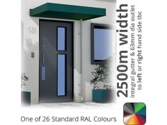 2.5m Finchley Contemporary Aluminium Canopy - PPC in One of 26 Standard RAL Colours TBC