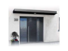 BS300 Aluminium Rect. Canopy 300x90cm plus LED light - Waterspout RH - RAL7016 Anthracite Grey