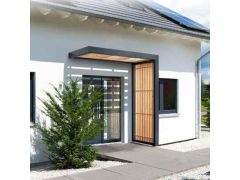 BSTL250 Aluminium Rect. Timber Line Canopy 250x90cm with 220cm Side Panel with Integral Drainage - RAL7016 Anthracite Grey