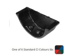 115mm (4.5") Beaded Half Round Cast Iron External Stop End - One of 6 CI Standard RAL Colours TBC

