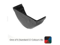 115mm (4.5") Beaded Half Round Cast Iron Internal Stop End - One of 6 CI Standard RAL Colours TBC