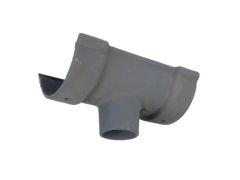 125mm (5") Beaded Half Round Cast Iron 75mm (3") Gutter Outlet - Primed