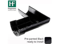 100x75mm Painted Cast Iron LH Deep Half-Round 90 Degree Angle  - Black
