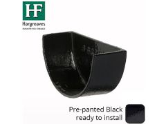 100x75mm Painted Cast Iron External Deep Half-Round Stopend - Black