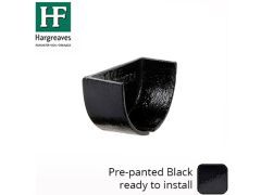 100x75mm Painted Cast Iron Internal Deep Half-Round Stopend - Black
