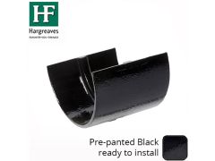 100x75mm Painted Cast Iron Deep Half-Round Union Clip - Black