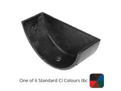 150mm (6") Half Round Cast Iron External Stop End - One of 6 CI Standard RAL Colours TBC