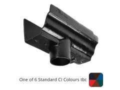 125x100 (5"x 4") Moulded Cast Iron Gutter Running Outlet  (Single Spigot/Socket) with 125 x 75mm (4x3") Square Outlet - One of 6 CI Standard RAL Colours TBC