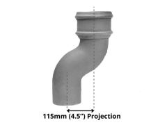 65mm (2.5") Cast Iron Downpipe Offset 115mm (4.5") Projection - Primed