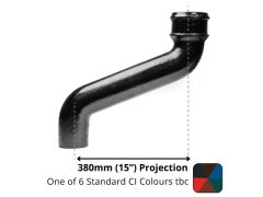 75mm (3") Cast Iron Downpipe Offset 380mm (15") Projection - One of 6 CI Standard RAL Colours TBC