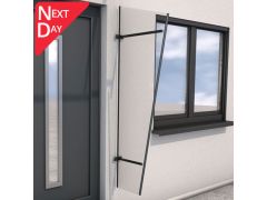 Acrylic PT/GR Side Panel 300 x 600 x 185cm  - Clear / RAL7016 Anthracite Grey Frame  next day delivery