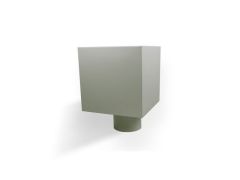 Dusty Grey  Coated Galvanised Steel Plain Box Hopper Head 200w x 200d x 200h with 80mm Outlet