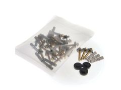 Downpipe Fixing Pack for Aluminium - contains 20 of 40mm hex screws, washers, rawl plugs & caps