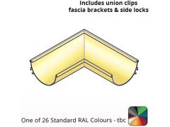 120x60mm Aluminium Aqualine Half Round 90 Degree Angle Assemblies - Internal  - One of 26 Standard Matt RAL colours TBC 